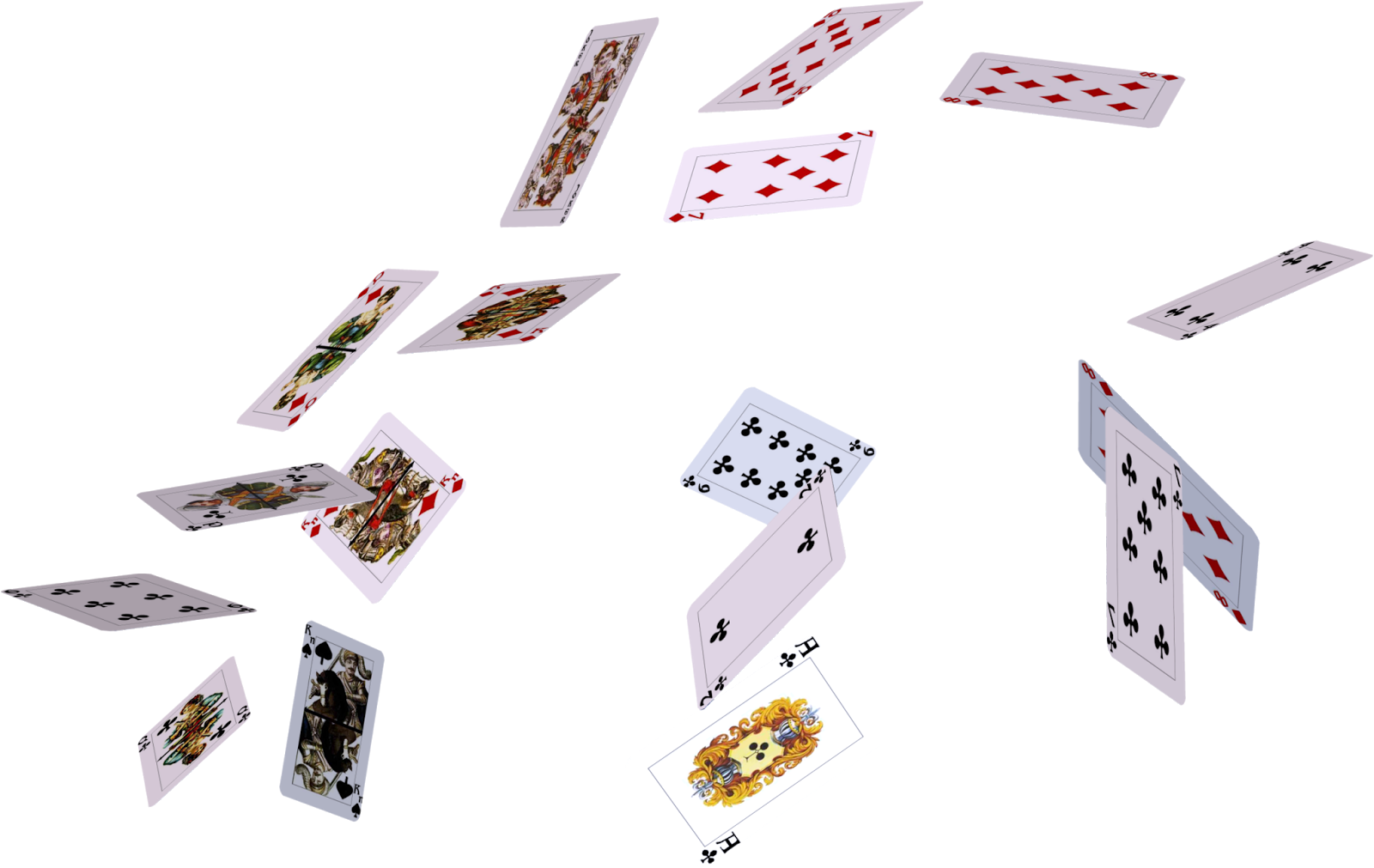 Play Cards Flying Png (1600x1011), Png Download