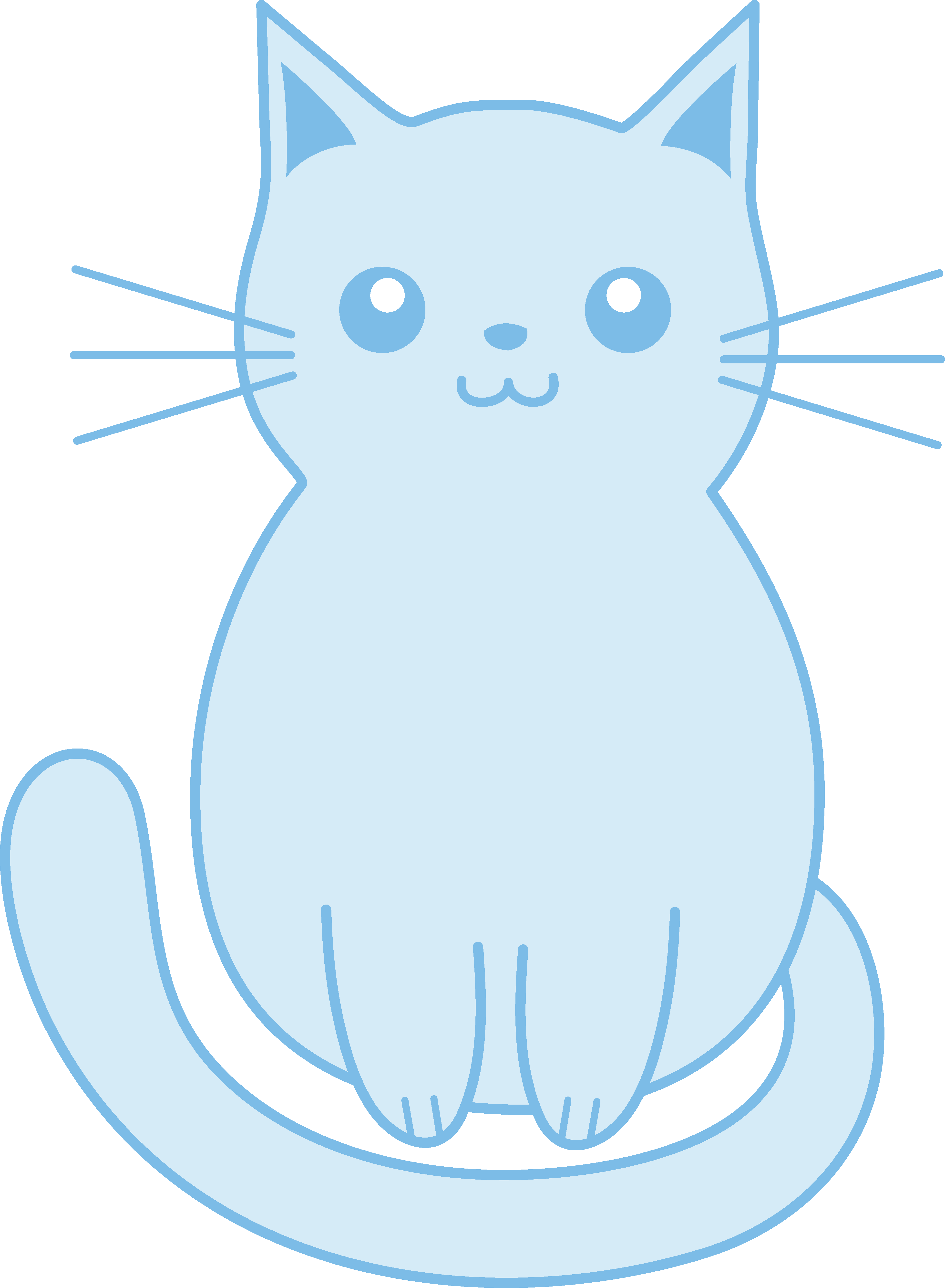 Kittens Clipart Blue Cat - Blue Cat Cartoon Pinart (3872x5274), Png Download