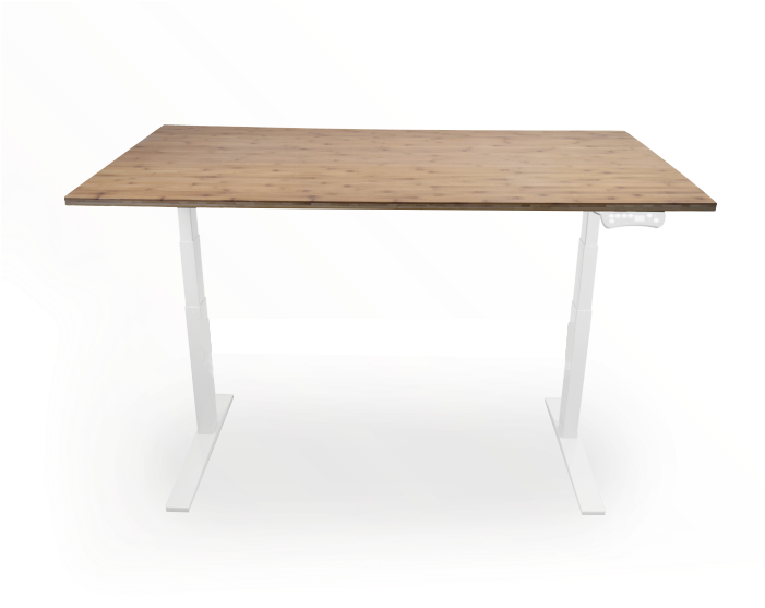 Electric, Height Adjustable Desk With Eco Bamboo Desktop (700x599), Png Download