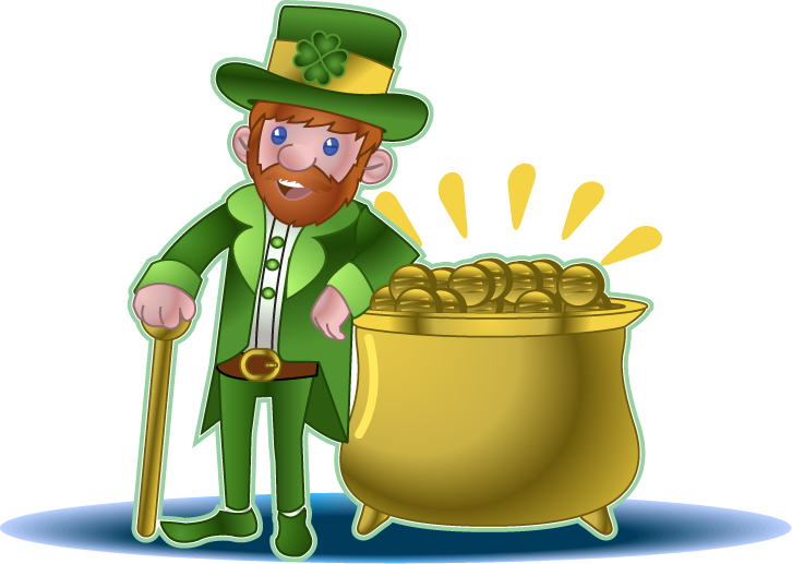 Lucky Gold Leprechaun - Duendes Del Dia De Sanpatricio (726x517), Png Download