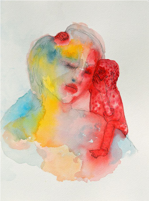 Girl With Devil On Her Shoulder - Laura Ford Of Sullivan (700x700), Png Download