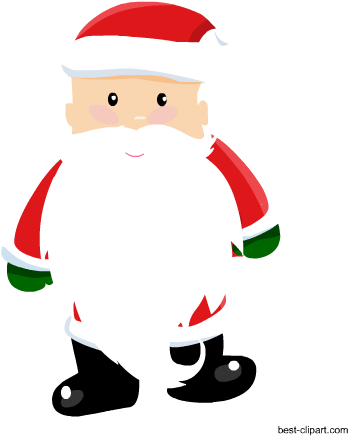 Cute Santa With A Big Beard, Free Png Clipart - Clip Art (450x450), Png Download