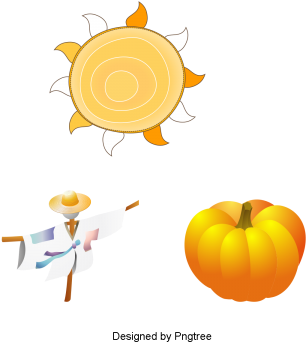 Beautiful Cartoon Lovely Hand-painted Autumn Sun Scarecrow - Portable Network Graphics (360x360), Png Download