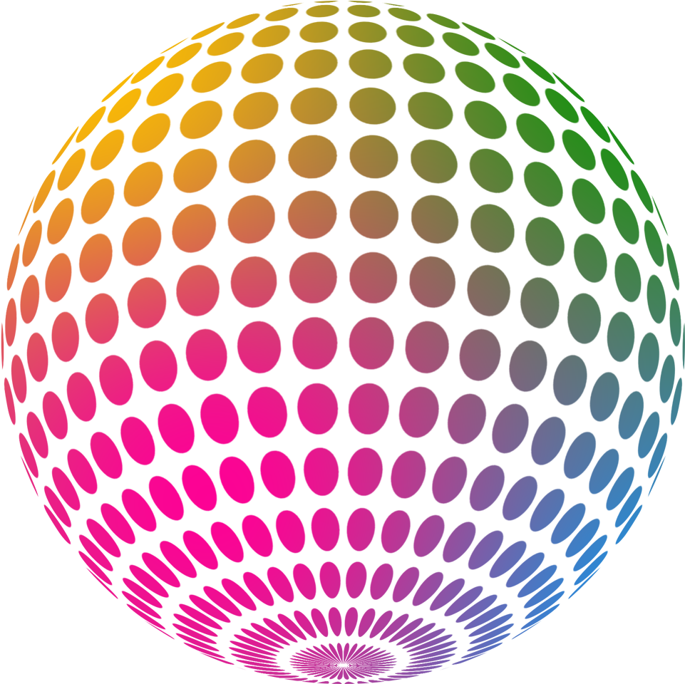 Colored Disco Ball Png (1000x1000), Png Download
