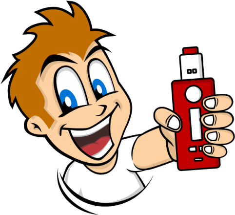 Man Holding Vaporizer Mod, Vaporizer, Vape, Vaping - Vector Vape Png Free (640x640), Png Download