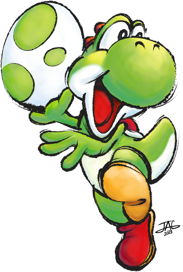 Yoshi Art (612x913), Png Download