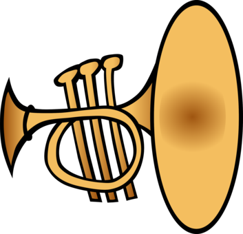 Trumpet French Horns Mellophone Bugle - Trumpet Clipart (353x340), Png Download