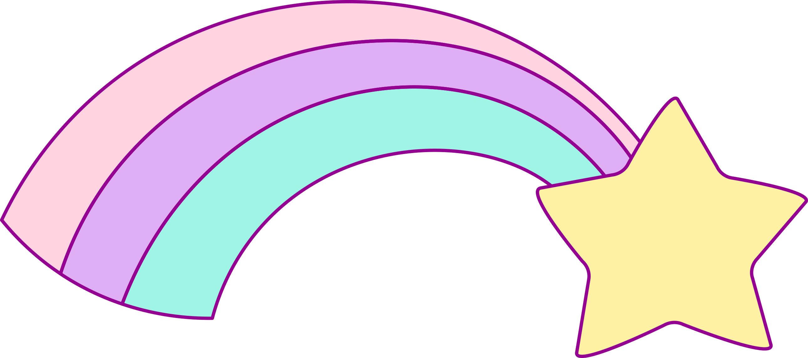Free Hand Drawn Unicorn - Estrela Unicornio Png (2580x1144), Png Download