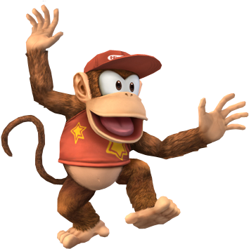 Donkey Kong Transparent Png - Diddy Kong (400x380), Png Download