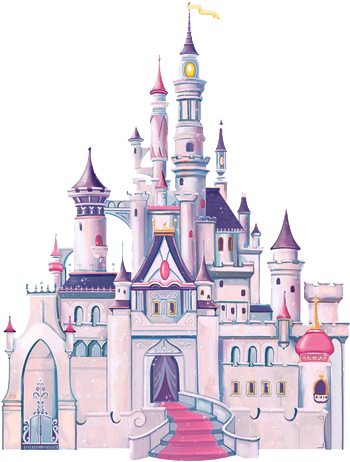 Castle Clipart Disney Princess - Roommates Disney Princess Castle Wall Stickers (378x480), Png Download