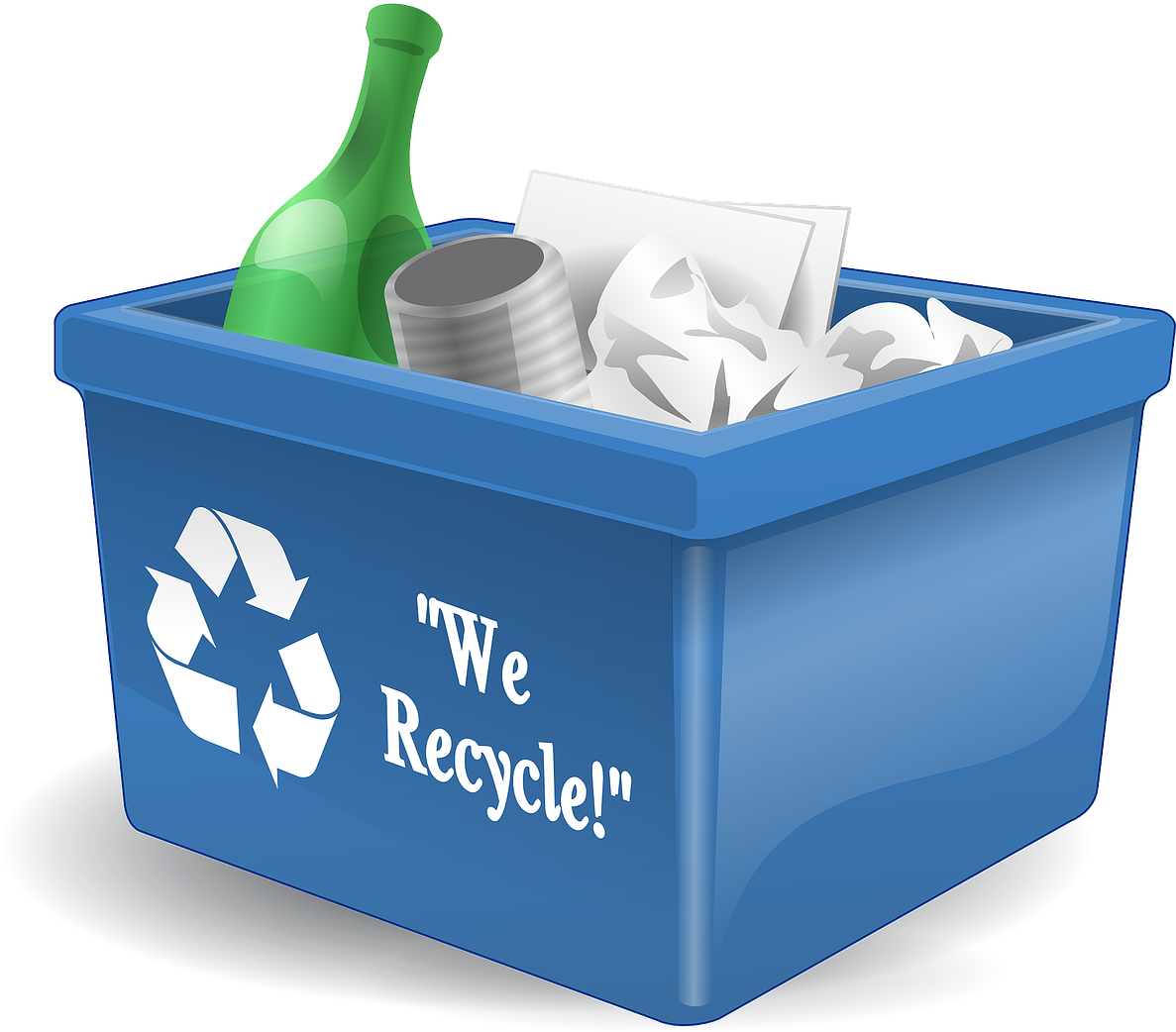 Free Vector Recycling Box 3d Clip Art - Recycling Clip Art (552x596), Png Download