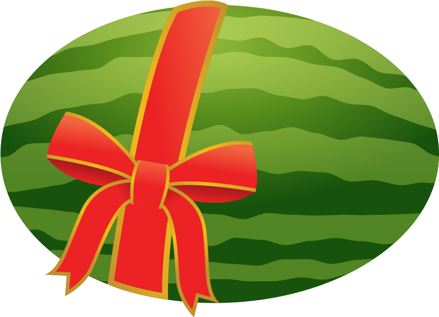 Summer Watermelon Clipart - Christmas Fruit Clip Art (901x651), Png Download