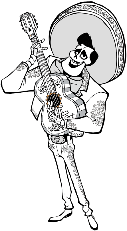 Ernesto De La Cruz - Disney Coco Coloring Pages (445x808), Png Download
