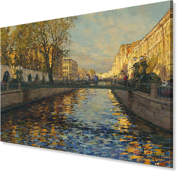 Bankovsky Bridge, Artist Kirill Malkov - Saint Petersburg (600x584), Png Download