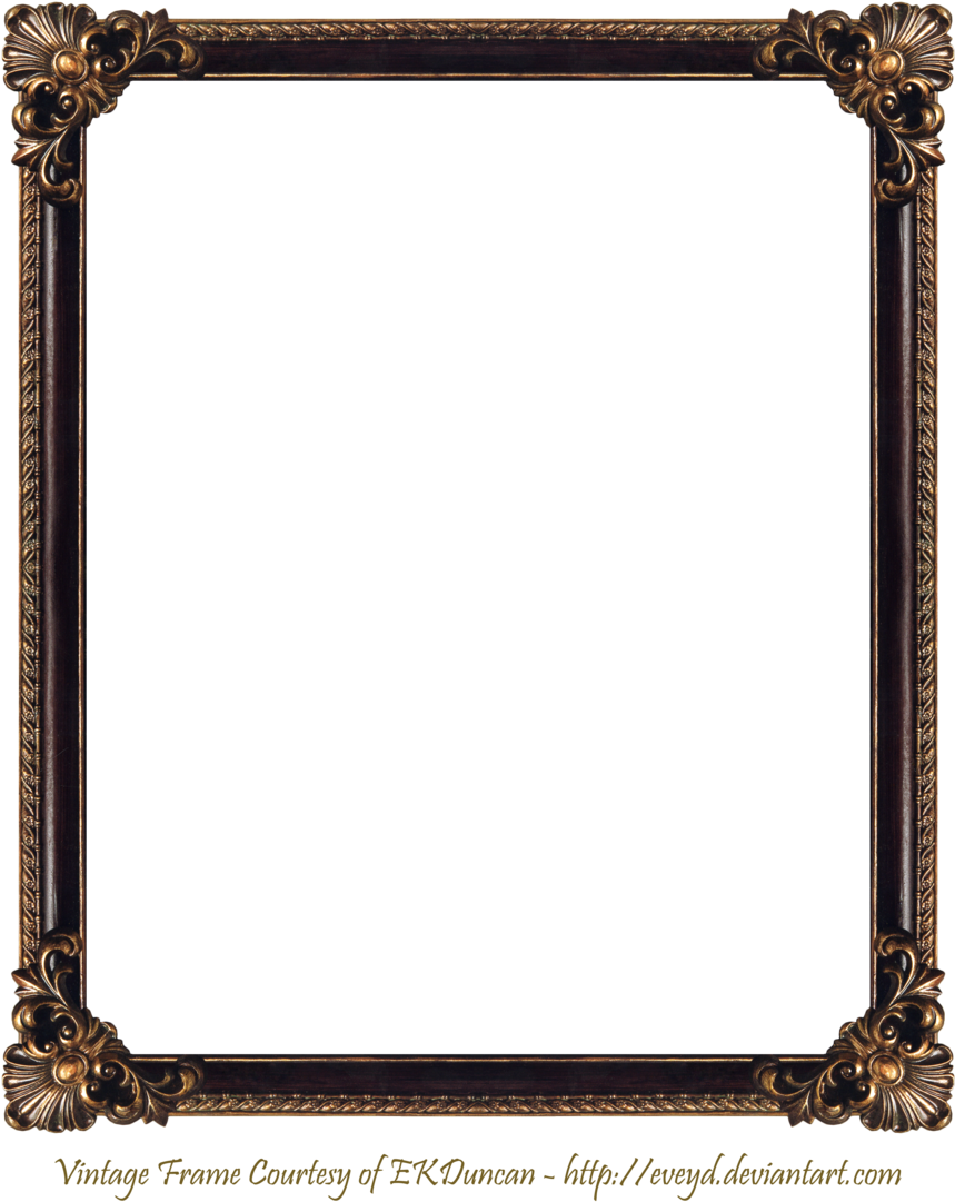 Elaborate Wood By Ekduncan - Old Picture Frame Square (900x1102), Png Download