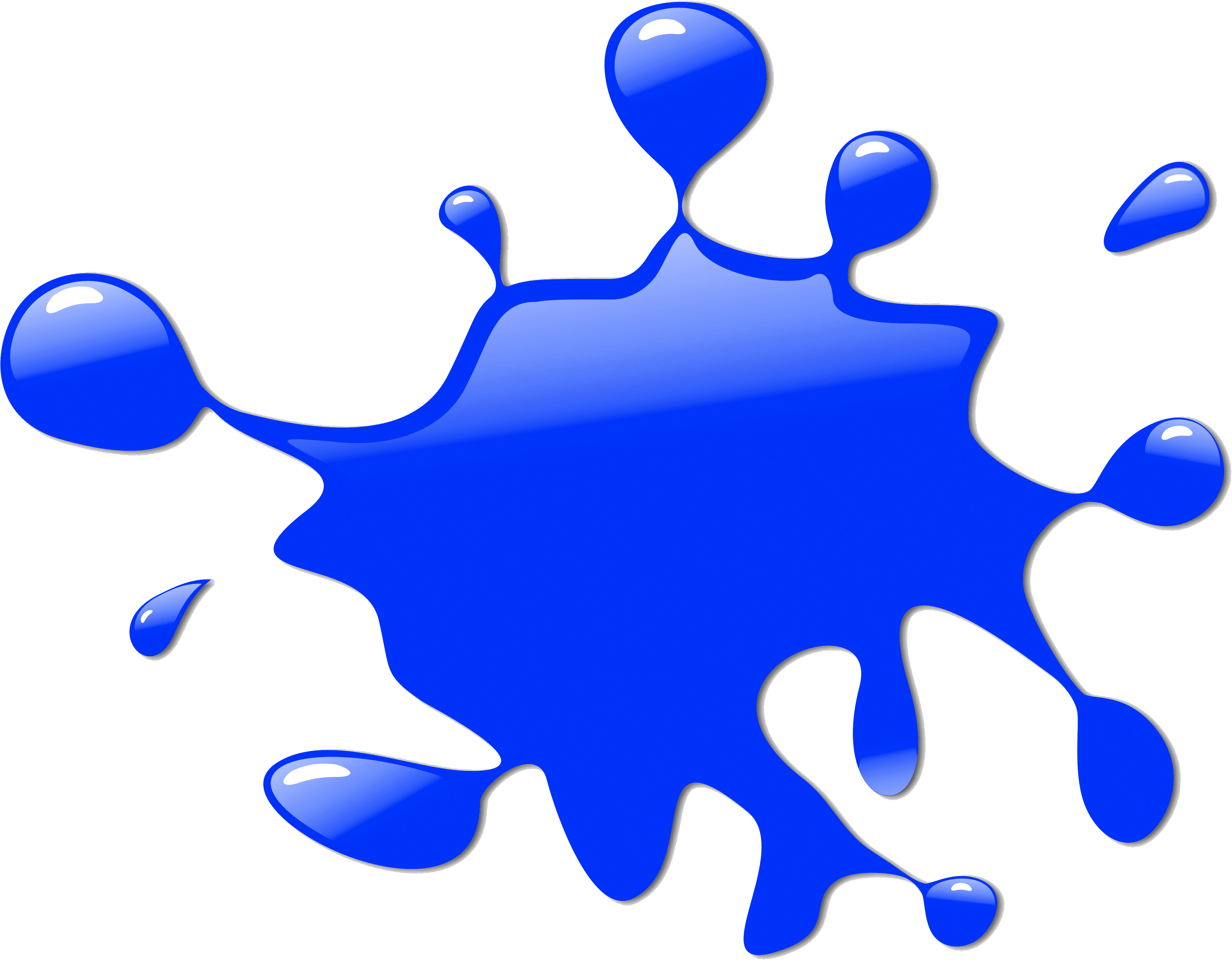 Splash Clipart Colored Water - Blue Paint Splatter Clipart (4642x4425), Png Download