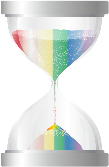 And Time,png - Rainbow Sand Hourglass (500x800), Png Download
