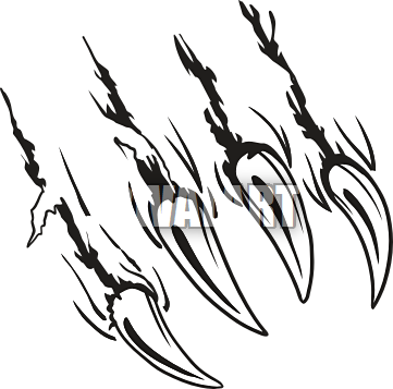 Clip Art Royalty Free Claw Scratch Clipart Slashes - Bear Claw Scratch (361x357), Png Download