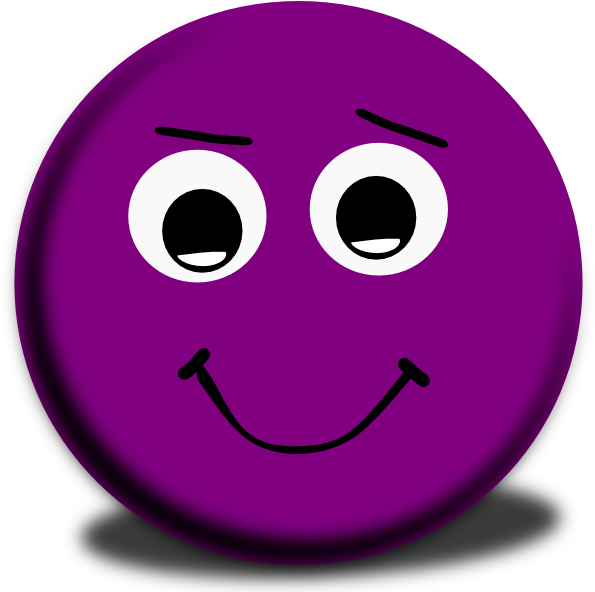Purple Clipart Smiley Face - Green Smiley Face Png (594x598), Png Download