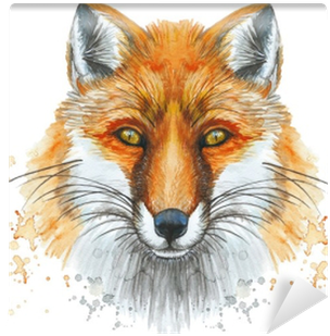 Painted With A Watercolor Drawing Of A Red Fox, The - Raposa Desenho (400x400), Png Download