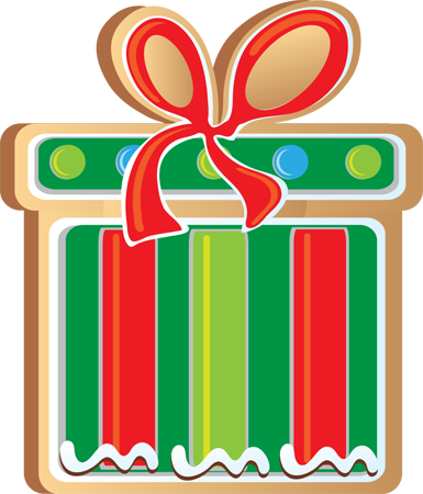 Present Clipart - Christmas Cookie Clipart Png (385x450), Png Download