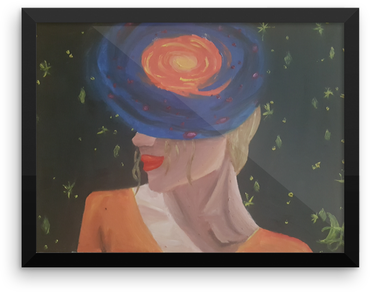 Sunflower Galaxy Framed Poster - Modern Art (1000x1000), Png Download