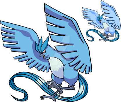 Graphic Library Articuno Drawing Cute - Articuno Vs Shiny Articuno (416x350), Png Download