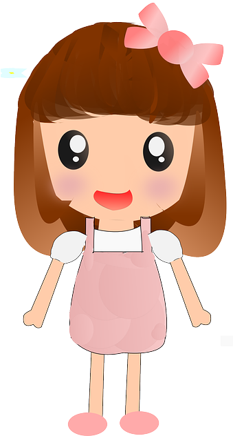 Cute Cartoon Girl Png Image - Cute Doll (338x640), Png Download
