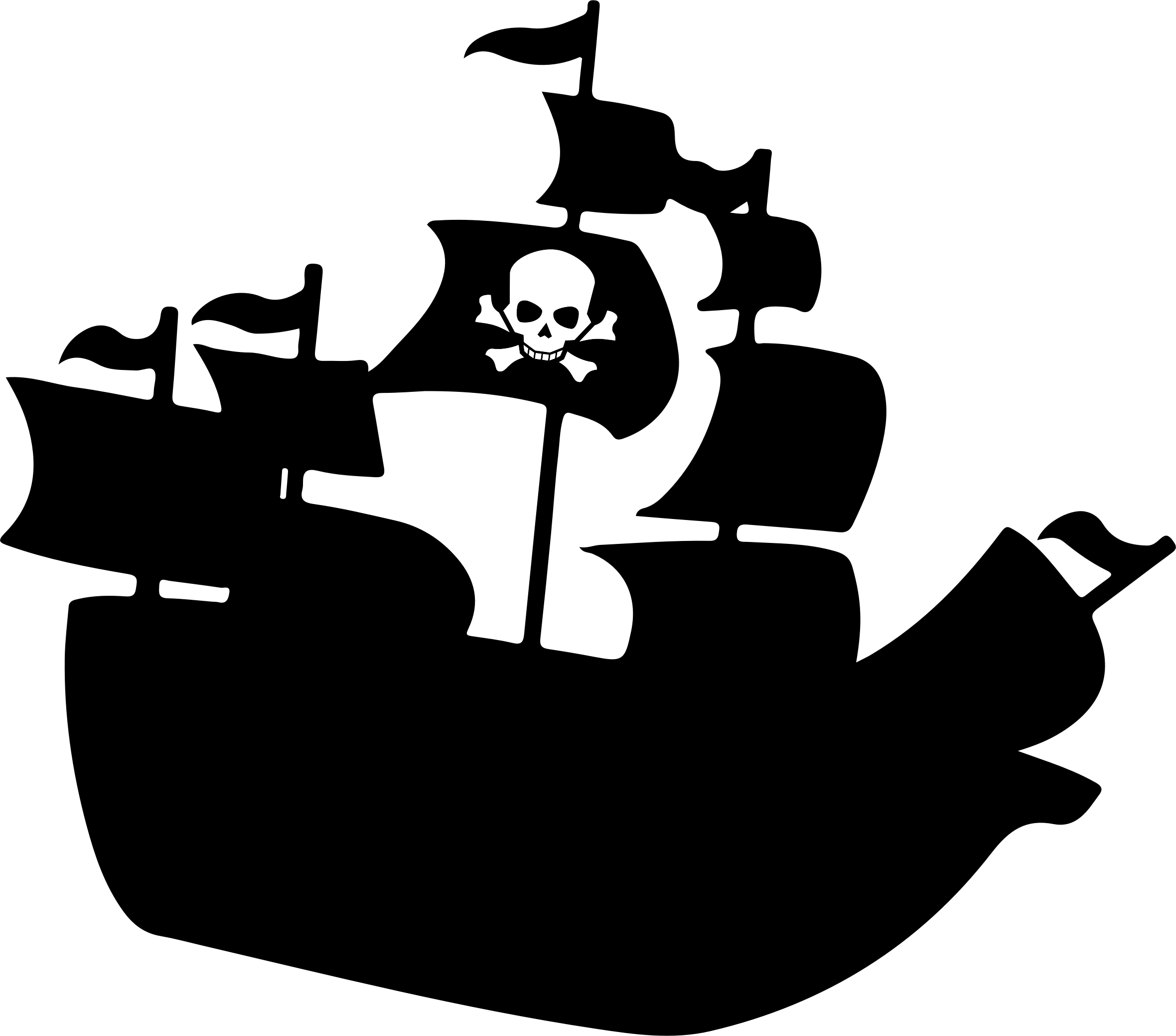 This Free Icons Png Design Of Pirate Ship Silhouette (2360x2078), Png Download