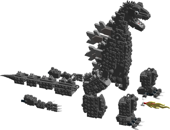 Godzilla Lego Mastramicoset Brick101 Final1 - Lego Godzilla Instructions (1000x550), Png Download