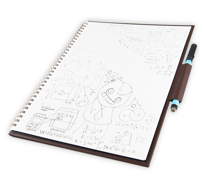 Wipebook Reusable Whiteboard Notebooks - Wipebook Pro (dry Erase Notebook - Ruled) (700x628), Png Download