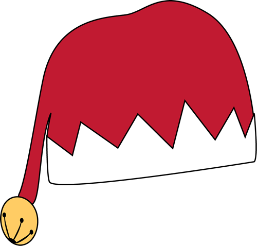 Red Hat Graphics - Elf Hat Red And White (500x478), Png Download