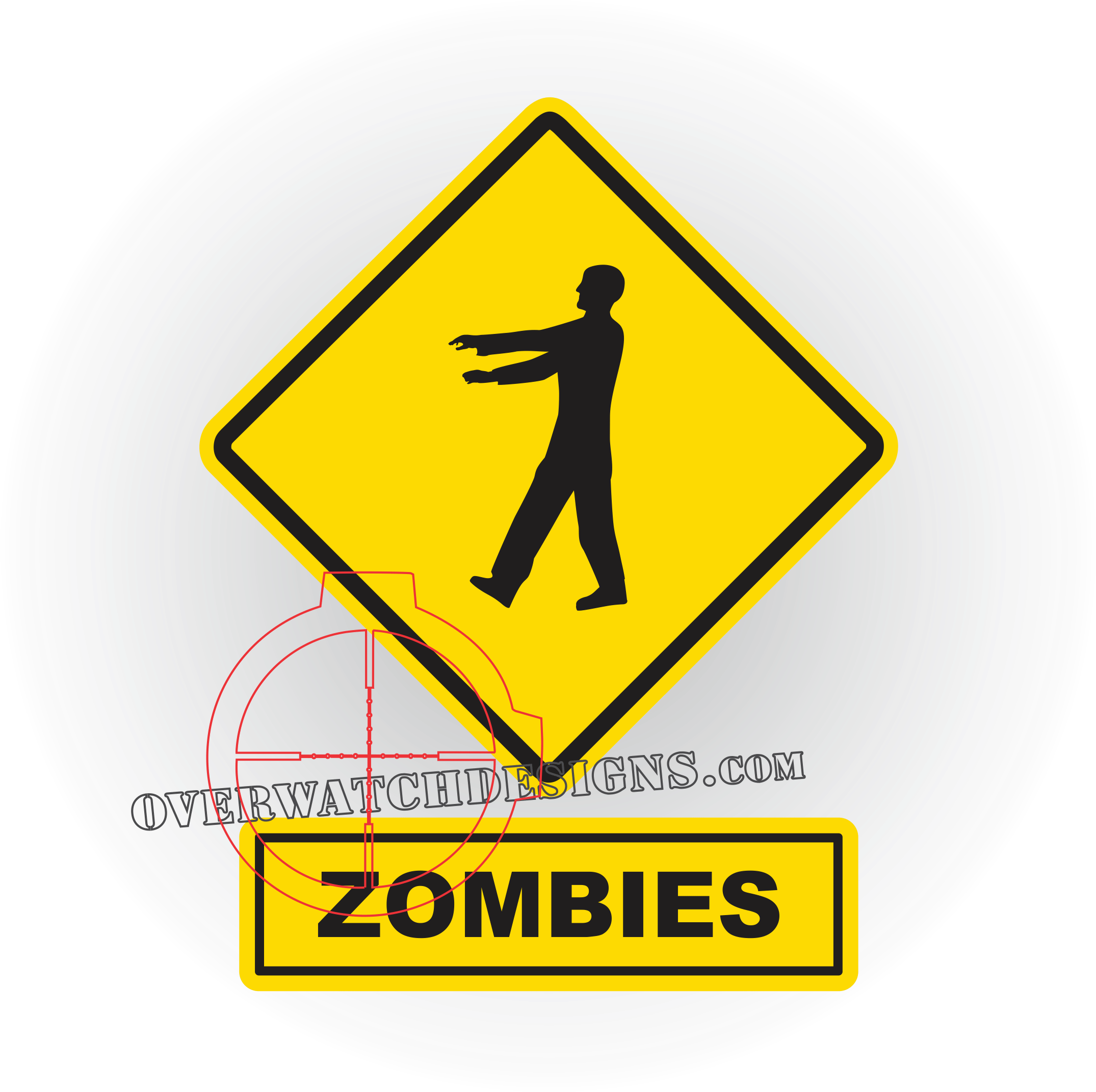 Zombie Street Sign - Clothing (2401x2393), Png Download
