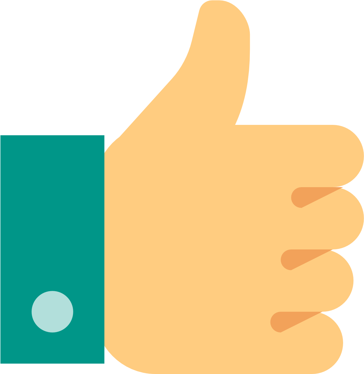 Thumb Up Icon Color - Thumbs Up Icon Transparent (1600x1600), Png Download