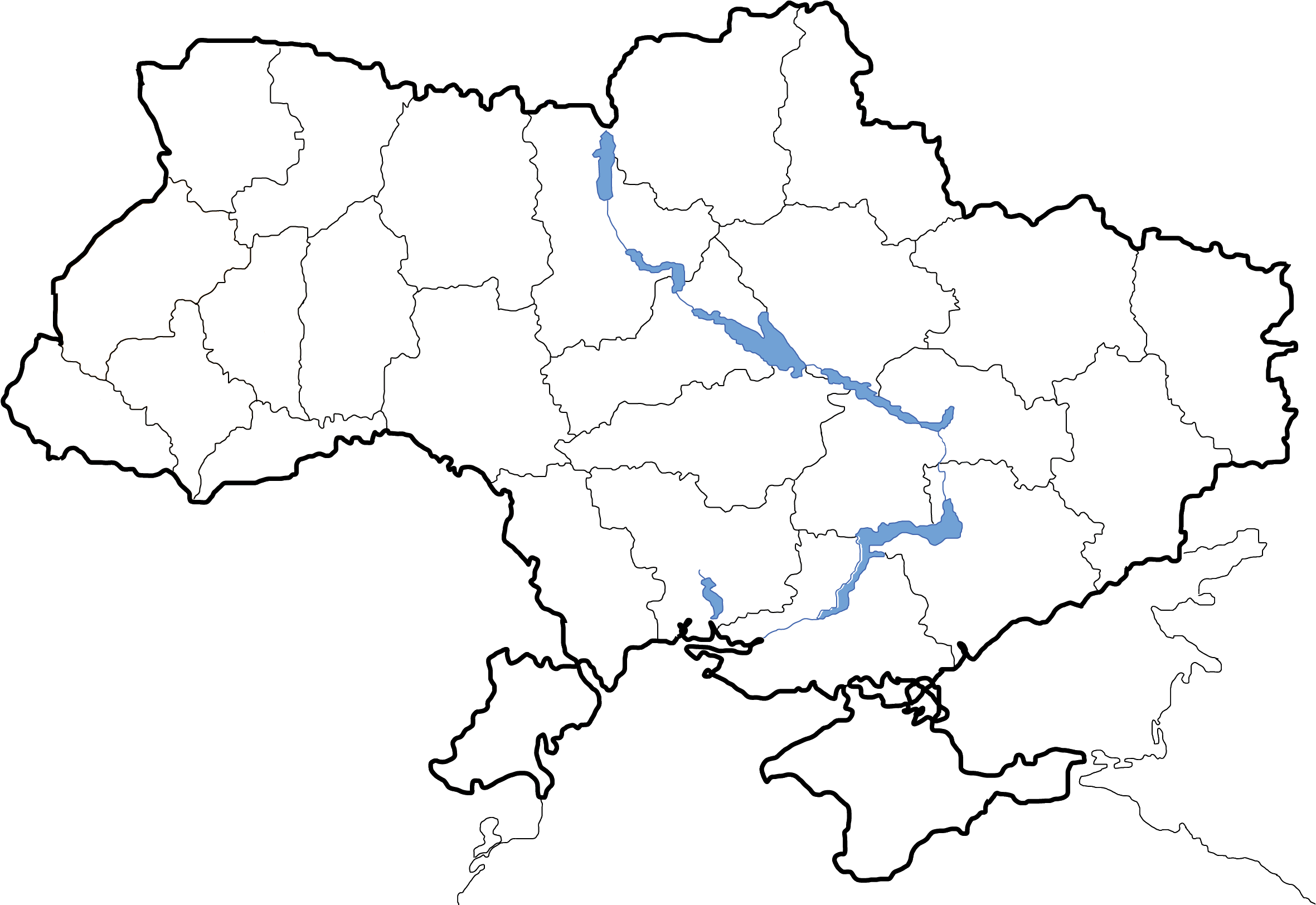 Map Of Ukraine Political Simple Blank - Ukraine Map File (2466x1749), Png Download