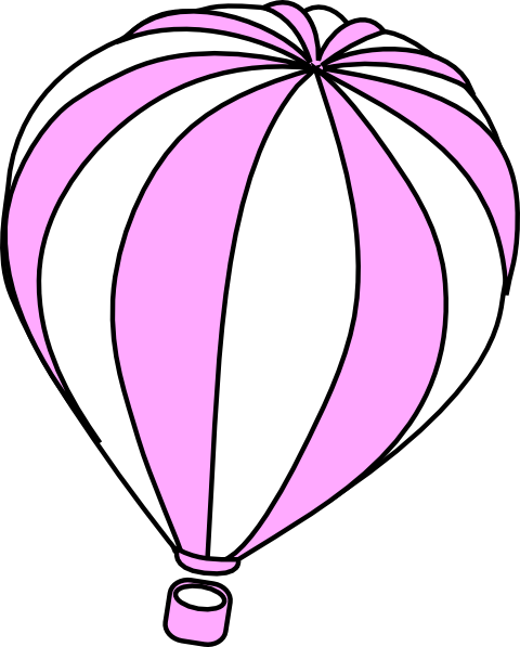 Pink And White Hot Air Balloon Clip Art - Hot Air Ballon Outline (480x597), Png Download