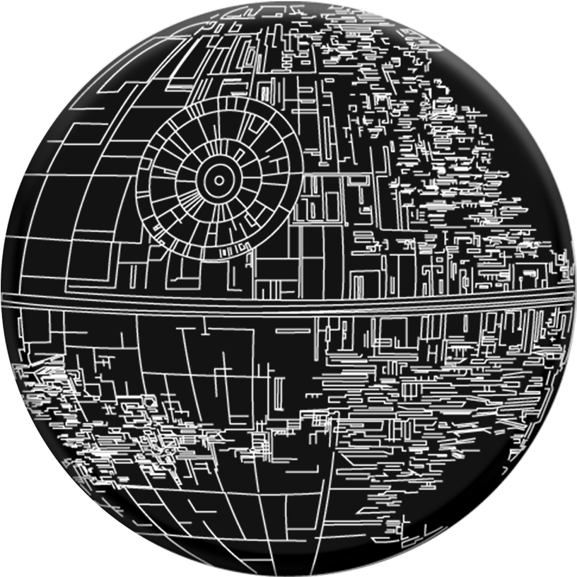 Aluminum Death Star - Death Star Pop Socket (1000x1000), Png Download