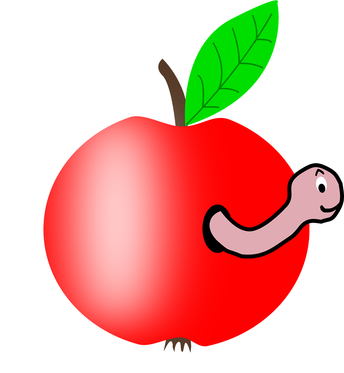 Worm In My Apple - Apple With A Worm (660x720), Png Download