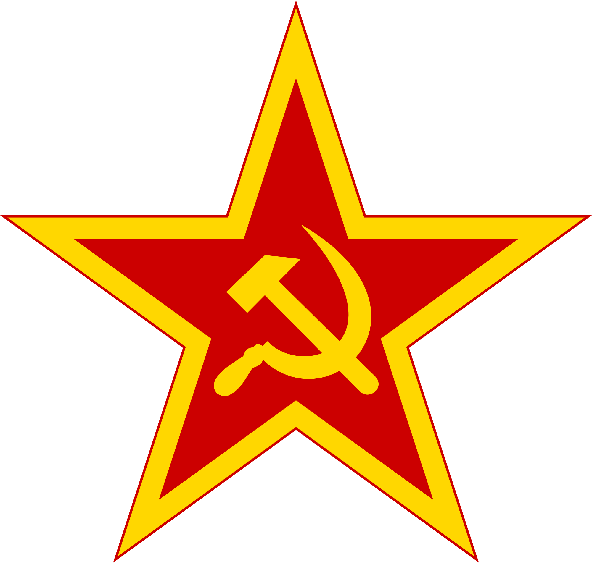 Communist Star With Golden Border And Red Rims - Communist Star (2000x1904), Png Download