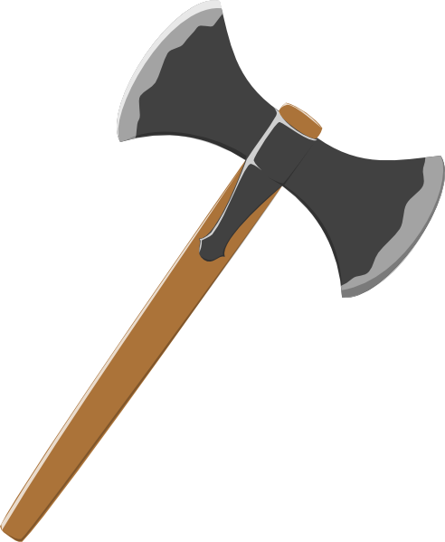 Double Axe Clip Art At Clker - Viking Axe Clipart (492x599), Png Download