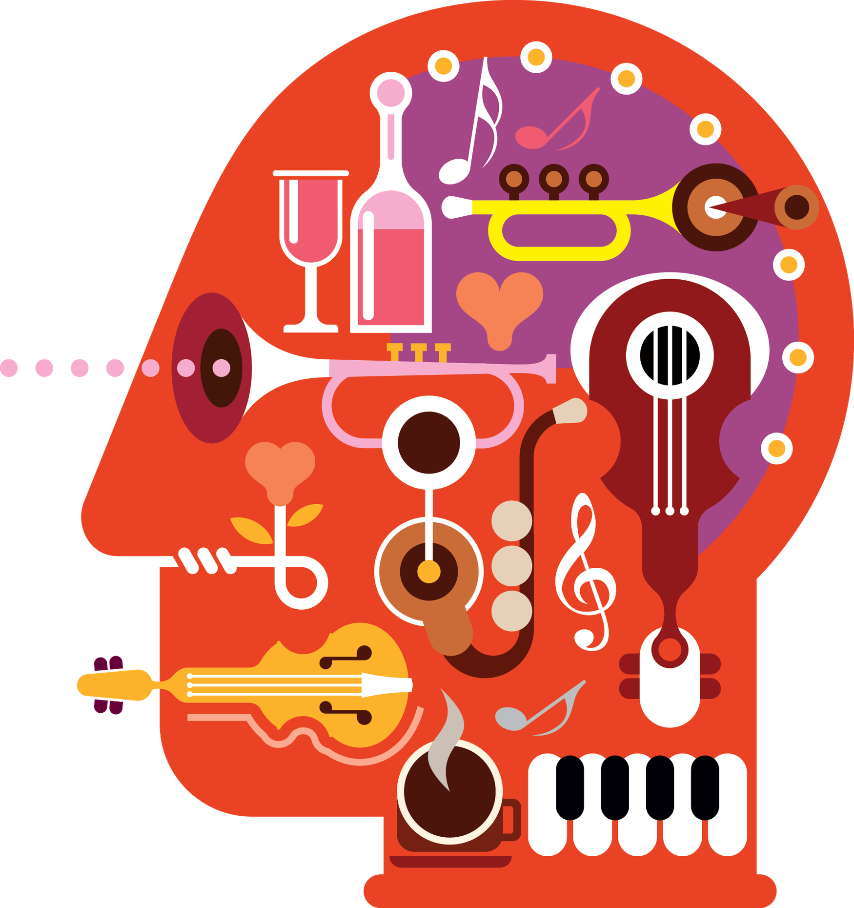 Music Clipart Brain - Musical Mind (1750x1860), Png Download