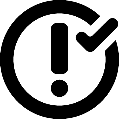 Warning Exclamation Sign In A Circle With Verification - Check Mark In Circle (400x400), Png Download