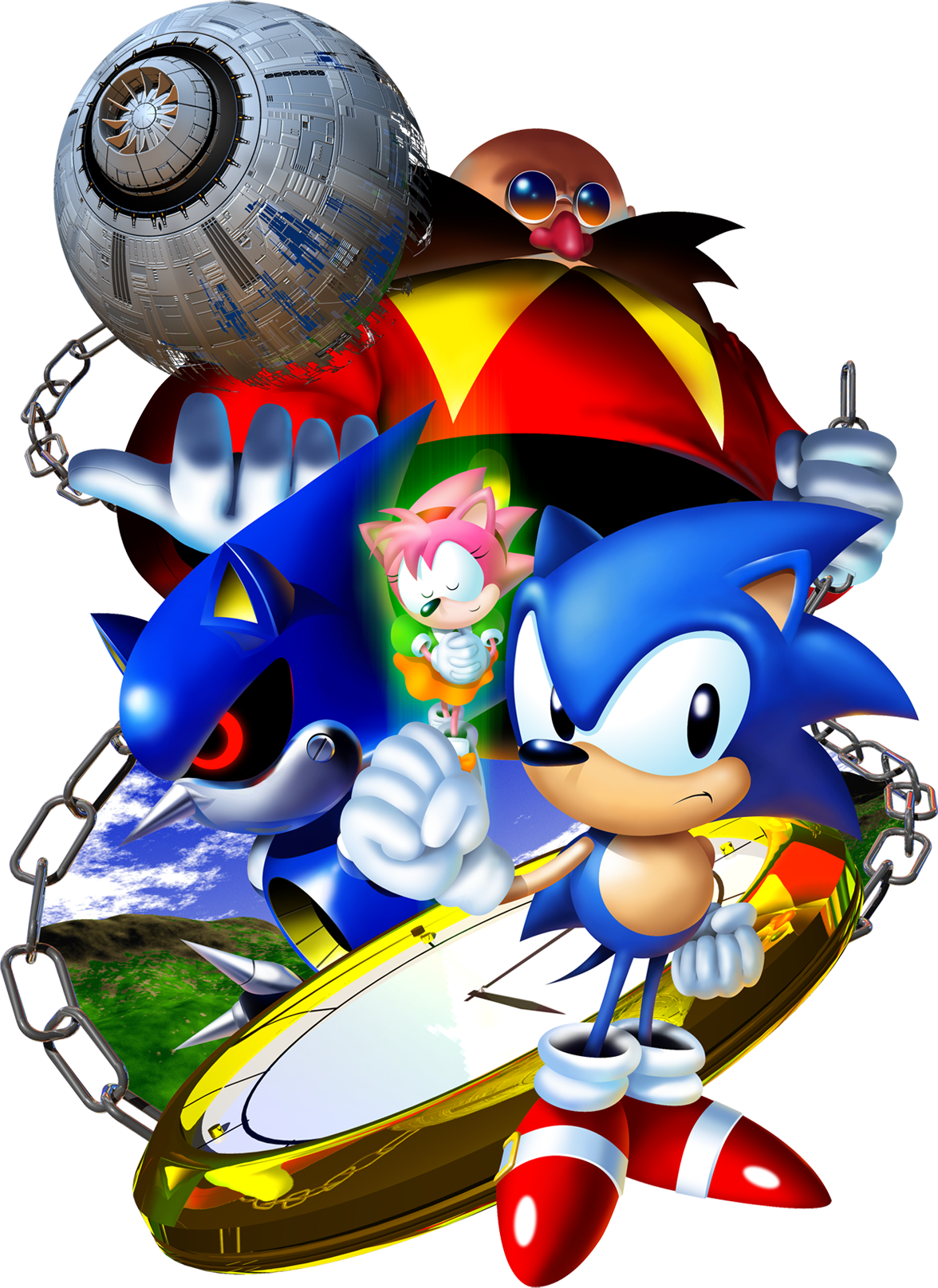 Sonic Cd Jp Pc Art - Sonic Cd (1176x1616), Png Download