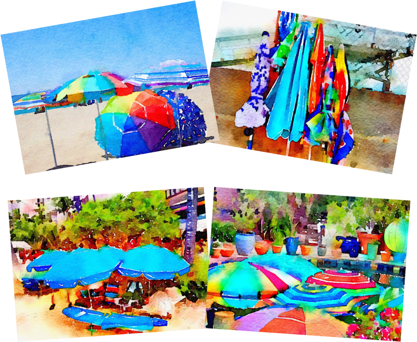 Beach Umbrella 102 Notecards - Beach (1440x1440), Png Download