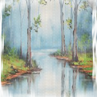 Paysage Landscape Lake - Painting (400x400), Png Download