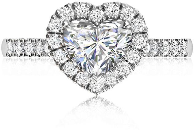 Heart Angel Halo - Engagement Ring (900x900), Png Download