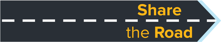 Share The Road Arrow - Road (750x168), Png Download