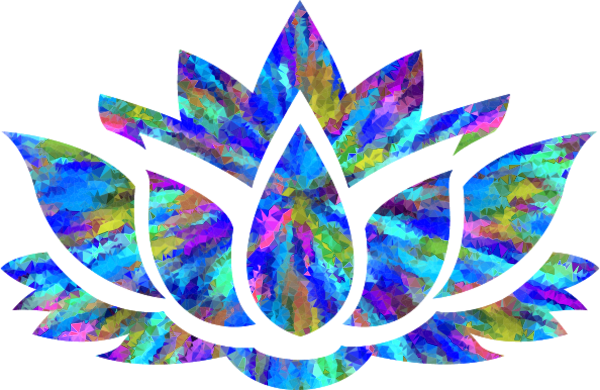 Large Low Poly Splash Of Color Lotus Flower Silhouette - Gardening Custom Name Tote Bags (600x390), Png Download