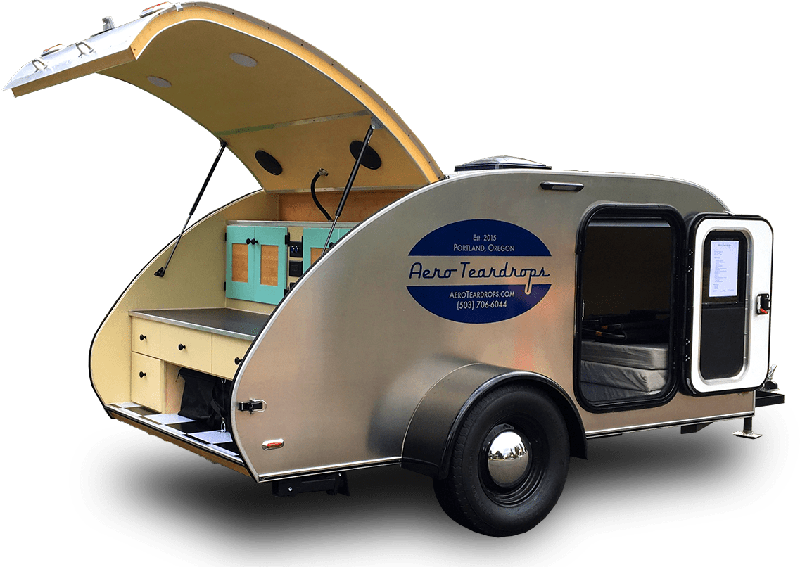 Custom Teardrop Camping Trailers Built In Portland, - Teardrop Trailer (1200x820), Png Download