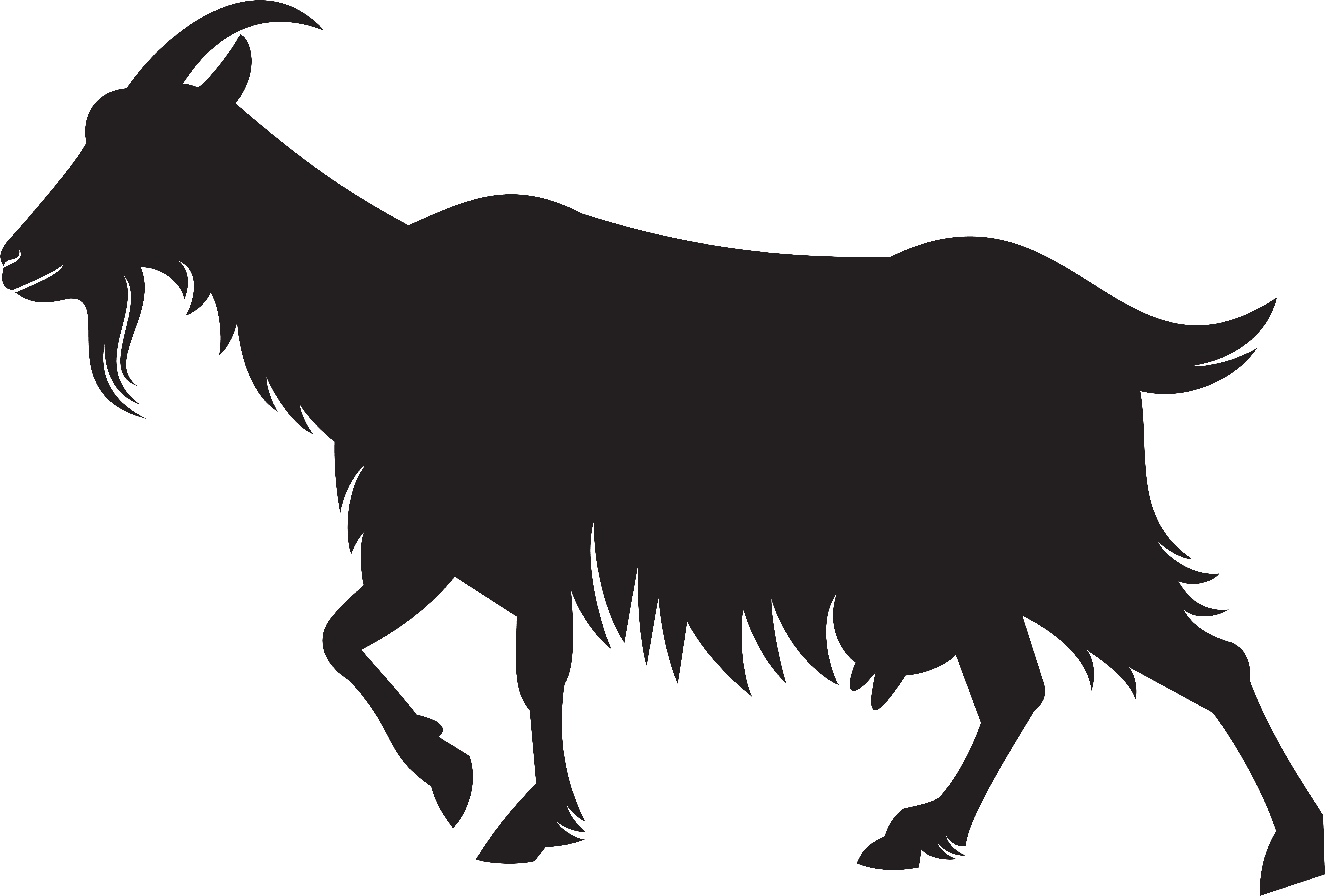 Goat Silhouette Png (8000x5412), Png Download